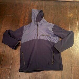 Hill City Navy Hoodie Pullover, Men's size large, excellent 1/2 1/4 zip